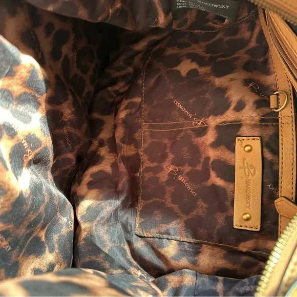 B. Makowsky Tan Leather Shoulder Bag - Picture 9 of 12